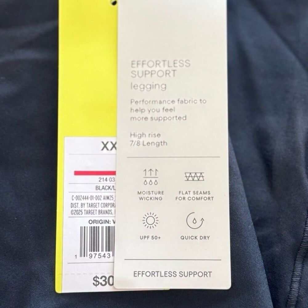 All In Motion Effortless Support Leggings Black Size XXL - Picture 11 of 12